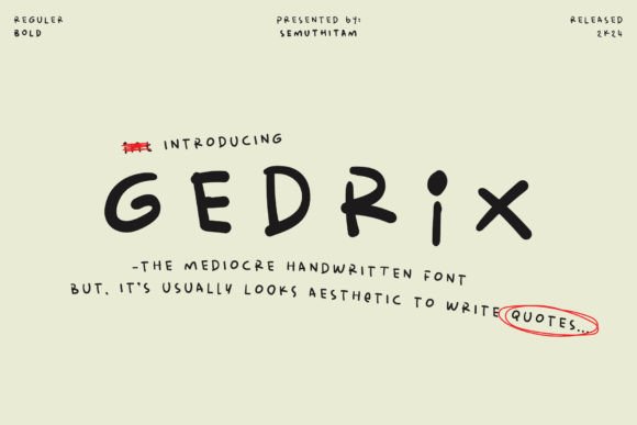 Gedrix: The Imperfect Display Font for Quirky Brand Identities