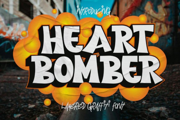 Heart Bomber Typeface: A Bold Display Font for Urban Digital Brands