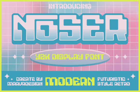 Noser: A Modern Y2K Display Typeface for Editorial Design